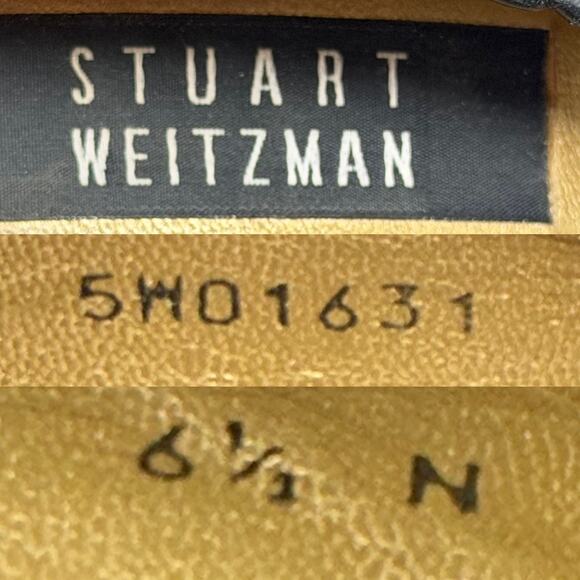 Vintage Stuart Weitzman Square Toe 2" Flared Block Heel Pumps Womens 6.5 N Black - Picture 14 of 16